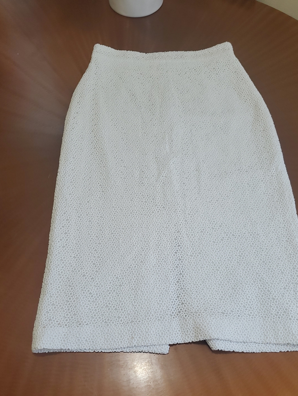 Club Monaco White Textured Pencil Skirt